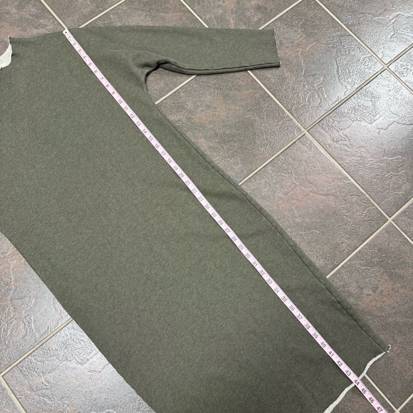 Frank & Eileen Isabelle Party Sweatshirt Dress Fleece Moss Green Melange Medium - Picture 10 of 13